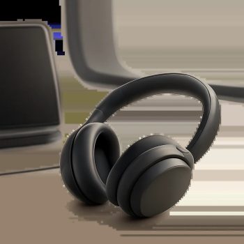 Illustration d’un casque anti-bruit premium pensé pour le voyage, le travail et la concentration. L’ambiance est sobre, moderne et rassurante, avec une esthétique haut de gamme.